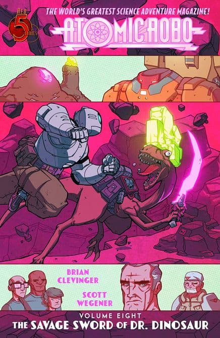 Cover Art for ATOMIC ROBO TP VOL 08 SAVAGE SWORD OF DR DINOSAUR