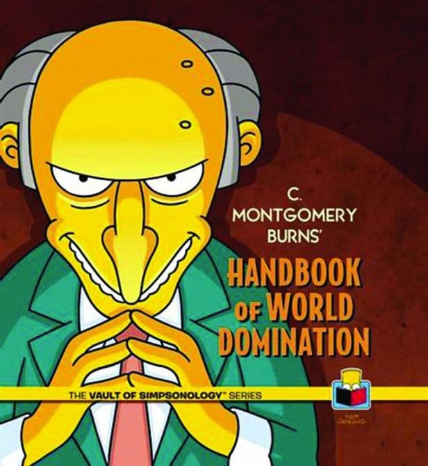 Cover Art for VAULT SIMPSONOLOGY HC VOL 03 BURNS HANDBOOK WORLD DOMINATION