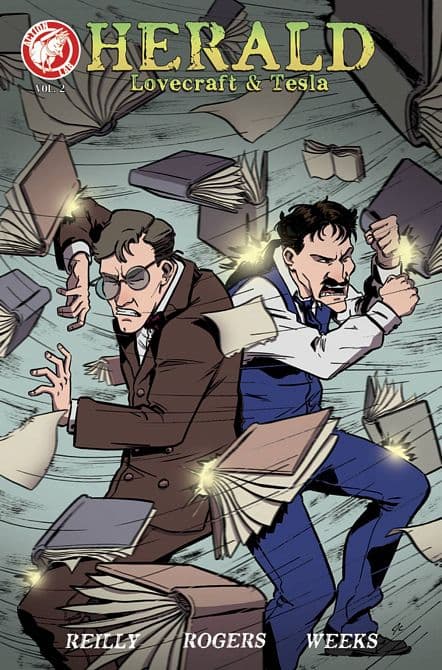 Cover Art for HERALD LOVECRAFT AND TESLA FINGERS TO THE BONE TP