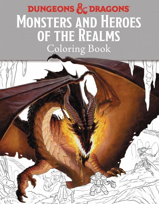 Cover Art for MONSTERS & HEROES OF REALMS D&D COLORING BOOK SC