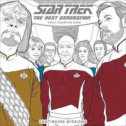 Cover Art for STAR TREK NEXT GEN ADULT COLORING BOOK TP VOL 02 CONTINUING