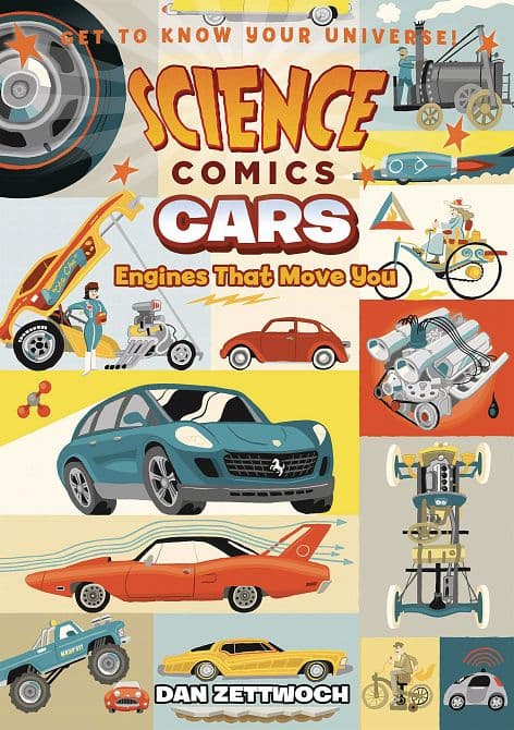Cover Art for SCIENCE COMICS CARS ENGINES THAT MOVE YOU HC GN