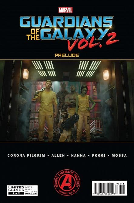 Cover Art for MARVEL GUARDIANS OF GALAXY VOL 2 PRELUDE ( 2014 )