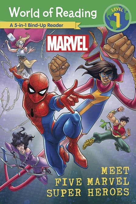 Cover Art for WORLD OF READING MEET FIVE MARVEL SUPER HEROES SC