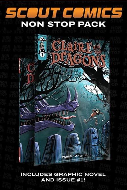 Cover Art for CLAIRE AND THE DRAGONS SCOOT COLLECTOR'S PACK #1 AND COMPLETE TP ( NON STOP )