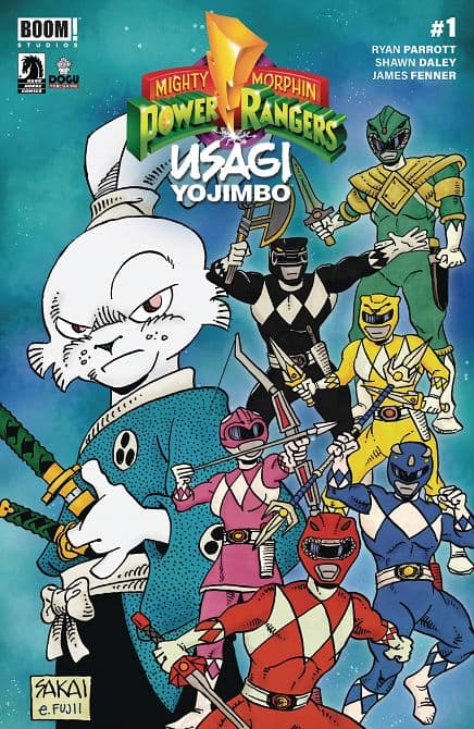 Cover Art for MIGHTY MORPHIN POWER RANGERS USAGI YOJIMBO