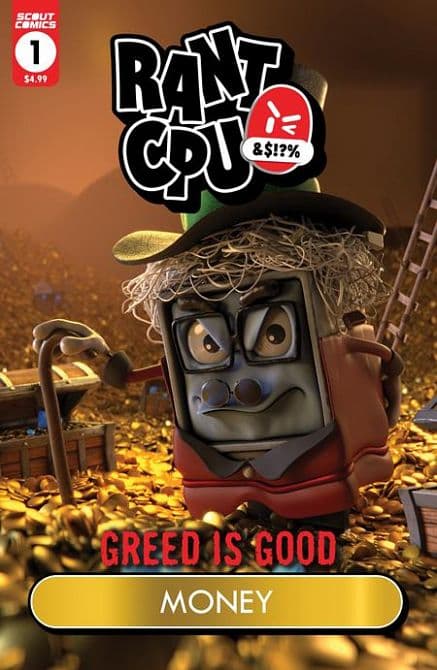 Cover Art for RANT CPU GREED IS GOD ( ONE SHOT ) CVR B UMRAL ISMAYILOV MONEY GARBAGE PAIL KIDS HOMAGE VARIANT
