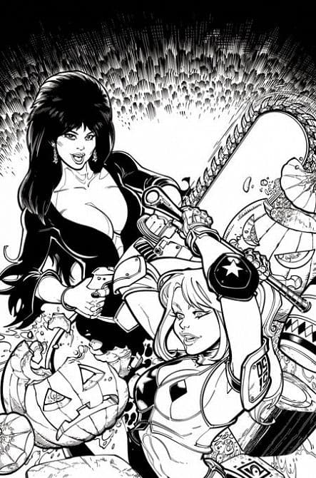 Cover Art for HARLEY QUINN X ELVIRA
