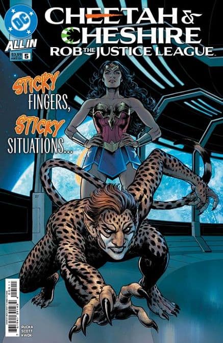 Cover Art for CHEETAH AND CHESHIRE ROB THE JUSTICE LEAGUE