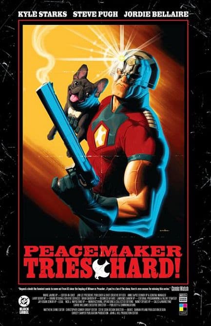 Cover Art for PEACEMAKER TRIES HARD TP