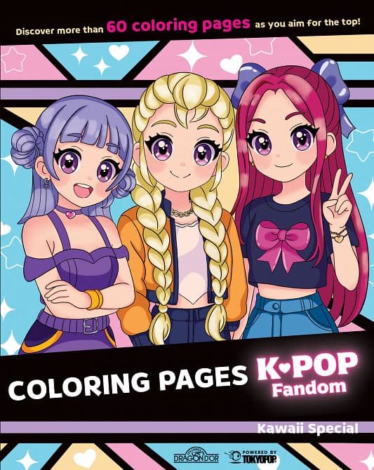 Cover Art for K-POP FANDOM COLORING PAGES KAWAII SPECIAL TP