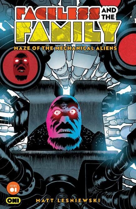 Cover Art for FACELESS AND THE FAMILY MAZE OF THE MECHANICAL ALIENS