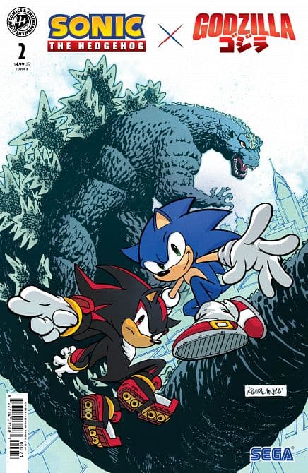 Cover Art for SONIC THE HEDGEHOG X GODZILLA