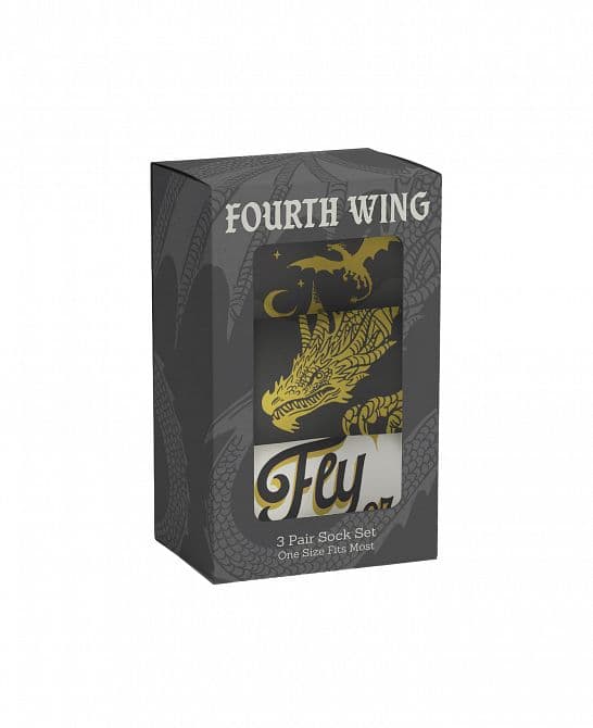 Cover Art for REBECCA YARROS'S FOURTH WING FLY OR DIE SOCKS GIFT BOX