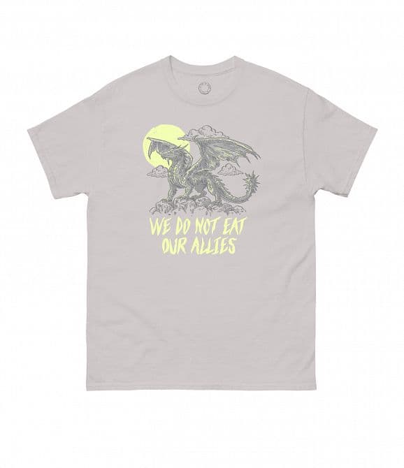 Cover Art for REBECCA YARROS'S FOURTH WING WE DO NOT EAT OUR ALLIES UNISEX T-SHIRT LARGE