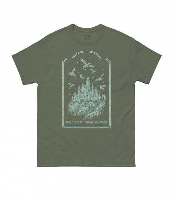 Cover Art for REBECCA YARROS'S FOURTH WING WELCOME TO THE REVOLUTION UNISEX T-SHIRT X-LARGE