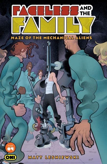 Cover Art for FACELESS AND THE FAMILY MAZE OF THE MECHANICAL ALIENS