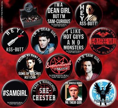 ATA-BOY HORROR MOVIES 144 PIECE BUTTTON ASST ( NET ) #1