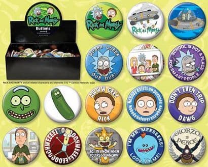 ATA-BOY RICK AND MORTY 144 PIECE BUTTON ASST ( NET )