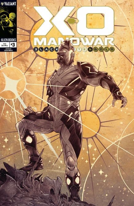 Cover Art for X-O MANOWAR BLACK, WHITE & GOLD