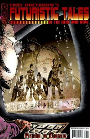 Cover Art for CORY DOCTOROWS FUTURISTIC TALES HERE AND NOW ( 2007-2008 )