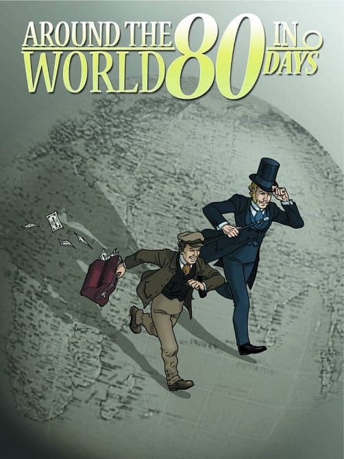 Cover Art for AROUND THE WORLD IN 80 DAYS HC