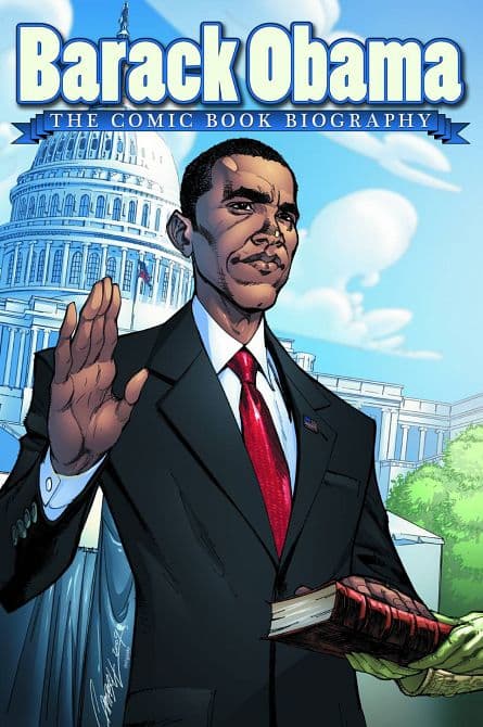 Cover Art for BARACK OBAMA COMIC BOOK BIOGRAPHY HC