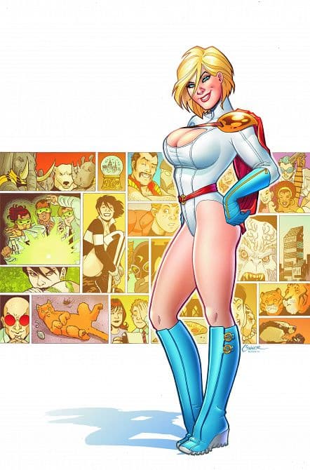 Cover Art for POWER GIRL ALIENS AND APES TP