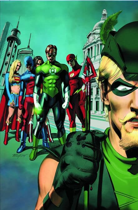 Cover Art for JUSTICE LEAGUE THE RISE AND FALL HC