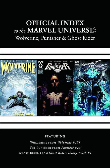 Cover Art für WOLVERINE PUNISHER GHOST RIDER OFF INDEX MU