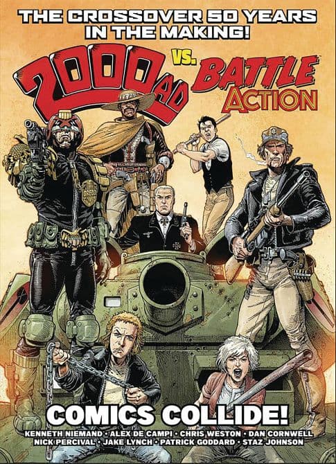 Cover Art for 2000 AD VS BATTLE ACTION COMICS COLLIDE TP