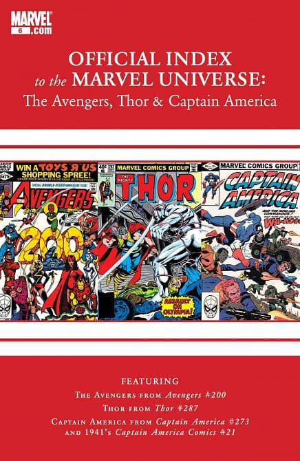 Cover von AVENGERS THOR CAPTAIN AMERICA OFFICIAL INDEX #6